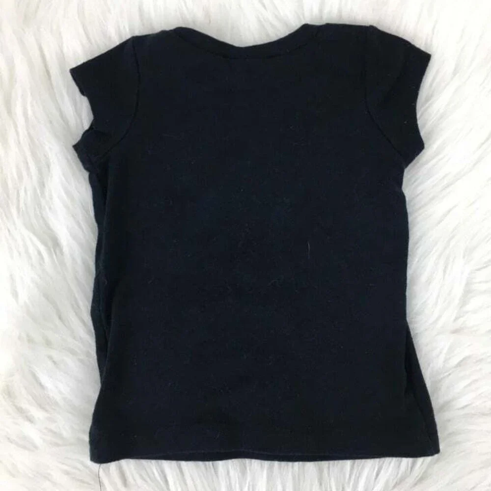 Roxy 6-9 months black cotton shirt short sleeve t-shirt graphic smiley face